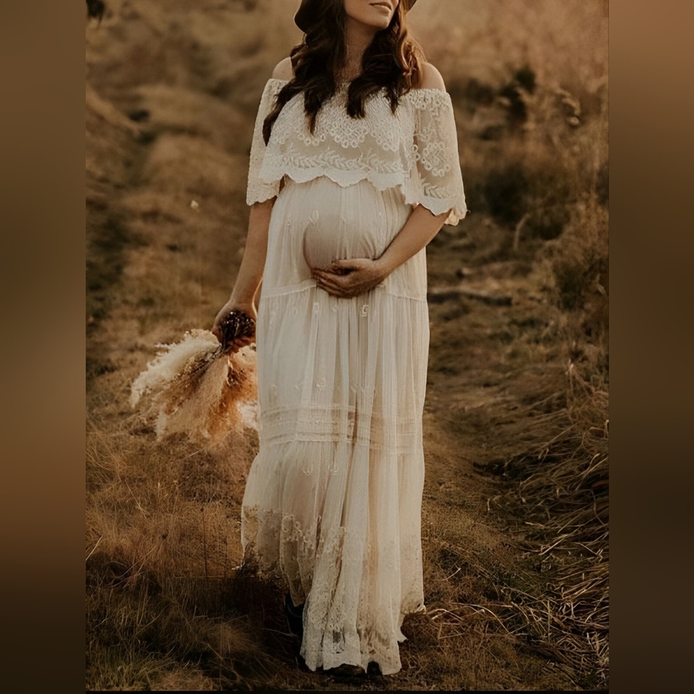 Elegant Lace Maternity Dress